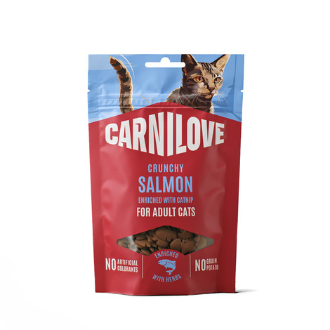 Carnilove Cat Crunchy Snack Chrupiące przysmaki mięsne dla kotów z łososiem i kocimiętką 50 g