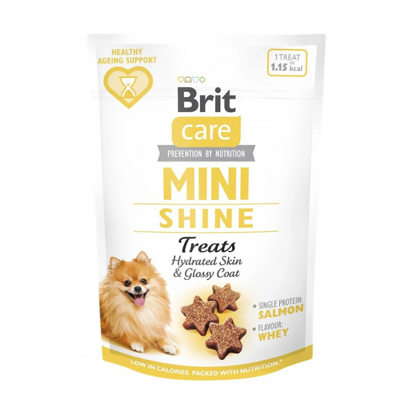 Brit Care mini Treats Shine Przysmaki dla psa małej rasy na lśniącą sierść 50 g