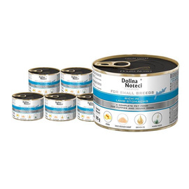 Mokra karma dla psów junior małych ras Dolina Noteci Premium bogata w żołądki jagnięce zestaw 12 x 185 g