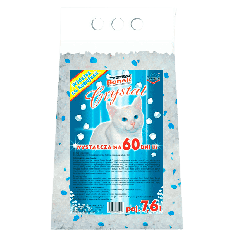 Żwirek dla kota Super Benek Crystal Standard 7,6 L