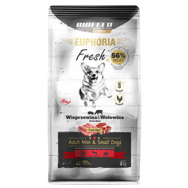 Biofeed Euphoria Fresh Karma sucha dla psów z wieprzowiną i wołowiną mini i małe rasy 2 kg
