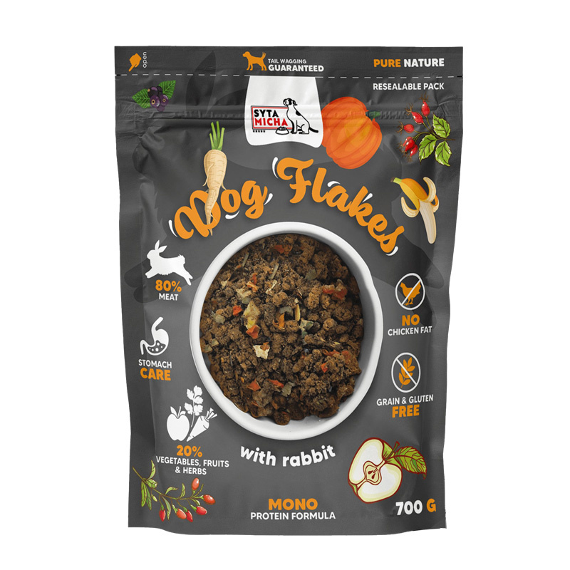 Syta Micha Dog Flakes suszona karma dla psa Królik 700 g