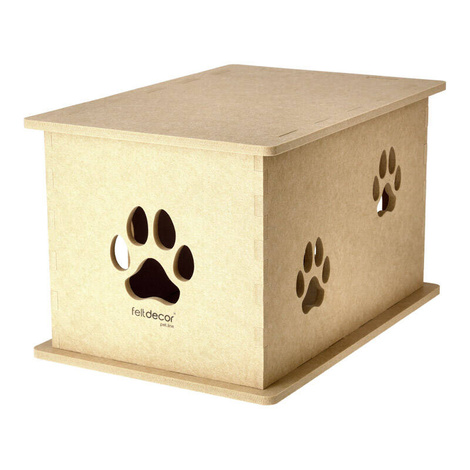 Domek z filcu dla psa Dolina Noteci beżowy 32 x 37 x 54 cm