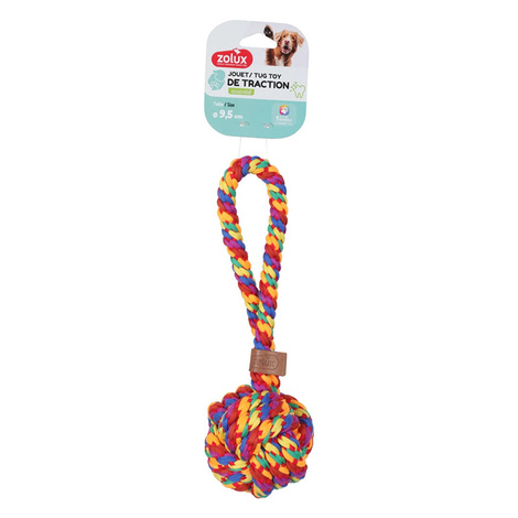 ZOLUX Zabawka dla psa – szarpak piłka sznurkowa RAINBOW 9,5 cm