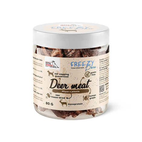 Syta Micha Freezy Pure Liofilizowane przysmaki dla psa mięso z jelenia 80 g