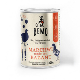 Bemo Karma mokra dla psa naturalna Monobiałkowa MARCHWI mnie ten BAŻANT 800 g