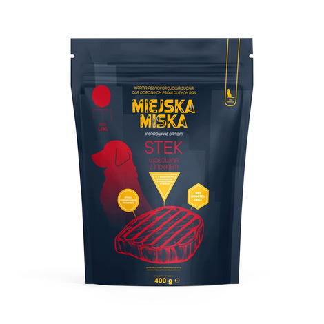 Gaczoo Miejska Miska sucha karma dla psa L/XL Stek Wołowina 400 g