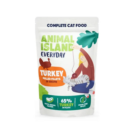 Animal Island Everyday Karma mokra dla kota 2x Indyk i 2x biała ryba 4 x 85 g