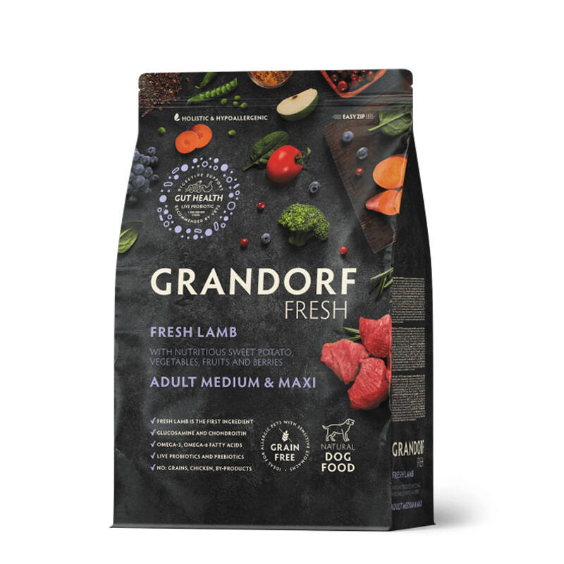 Grandorf Dog Fresh Lamb Medium & Maxi Karma sucha dla psów średnich i dużych ras Jagnięcina 3kg