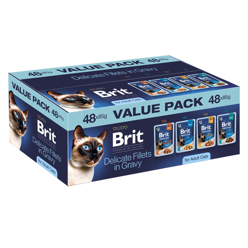 Brit Cat Karma Mokra Dla Kota Pouches Value Pack gravy Adult 48 x 85 g