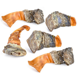 Petmex Gryzak dla psa ucho wieprzowe cięte owinięte skórą dorsza 5 szt.