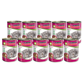 Super Benek Karma mokra dla kota bezzbożowe kąski z indykiem w sosie zestaw 10 x 415 g