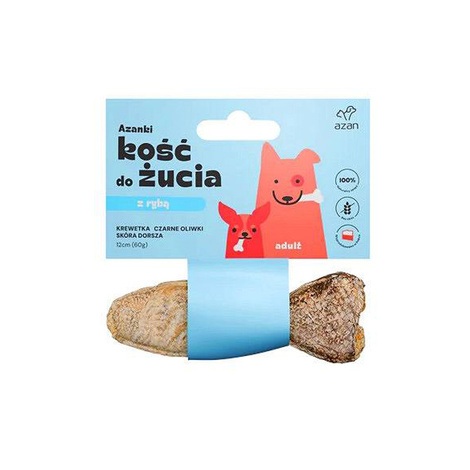 Azanki Kość z krewetką dla psa rybka 12 cm