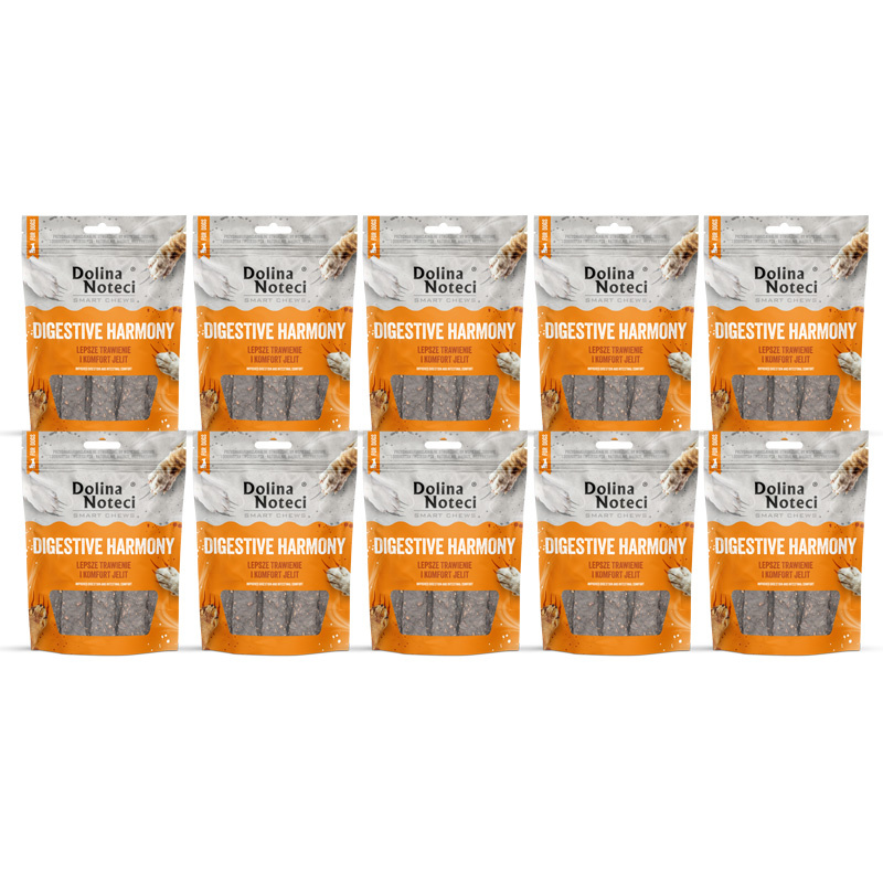 Dolina Noteci Smart Chews Digestive Harmony Przysmaki funkcjonalne dla psa wspierające trawienie zestaw 10 x 7 szt.