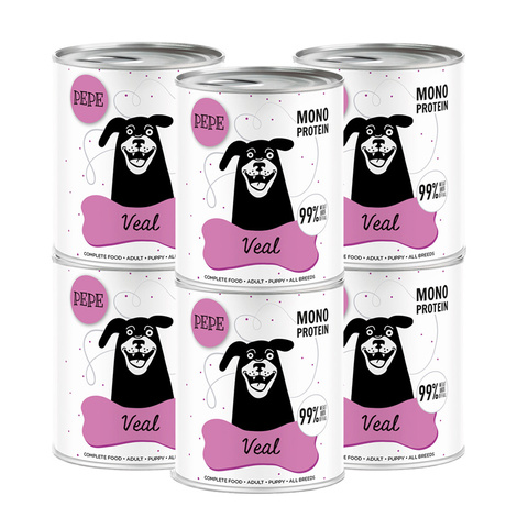 Paka Zwierzaka PEPE Veal Karma mokra dla psa cielęcina zestaw 6 x 800 g