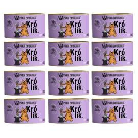 Paka Zwierzaka Karma mokra dla kota królik zestaw 12 x 200 g