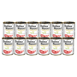 Karma mokra dla psa alergika Dolina Noteci Premium Pure bogata w jagnięcinę zestaw 12 x 400 g