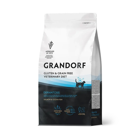 Grandorf Dermatosis Sucha karma weterynaryjna dla kotów z łososiem 2 kg