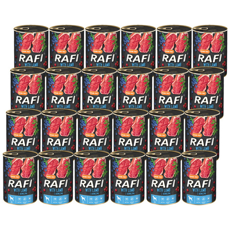 Mokra karma dla psa Rafi z jagnięciną zestaw 24 x 400 g
