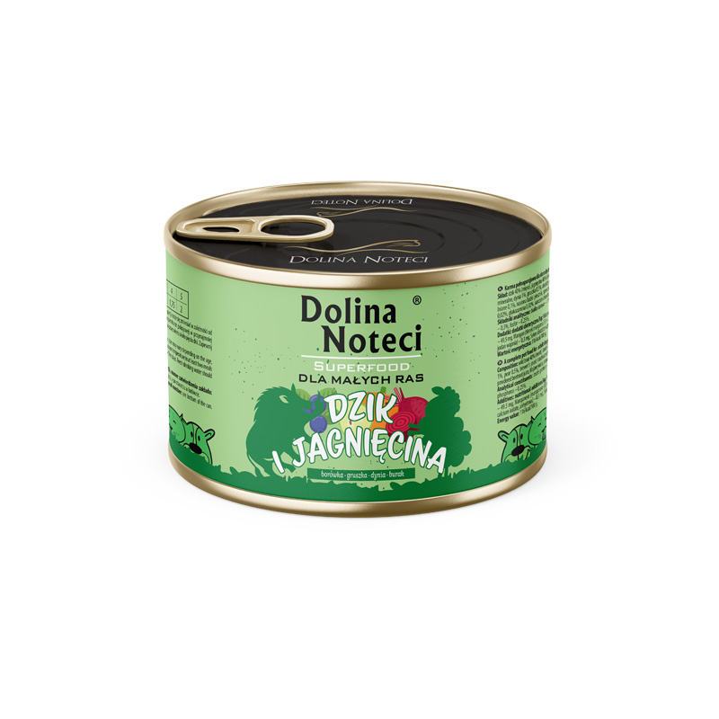 Dolina Noteci Superfood Karma mokra dla psów małych ras dzik i jagnięcina 185 g