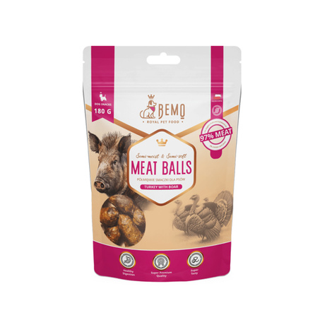 Bemo Meat Balls Boar - półmokre przysmaki dla psa z dzikiem 180 g