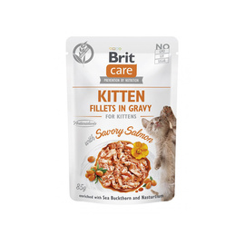 Brit Care Mokra karma dla kociąt z łososiem, rokitnikiem i nasturcją w sosie 85 g