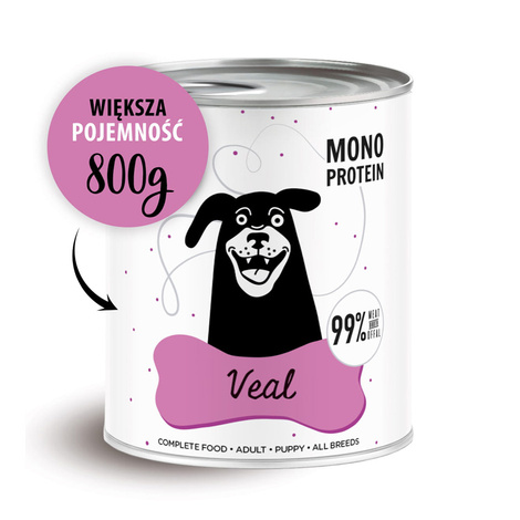 Paka Zwierzaka PEPE Veal Karma mokra dla psa cielęcina 800 g