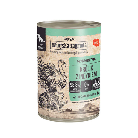 Wiejska Zagroda Pies królik z indykiem 400 g