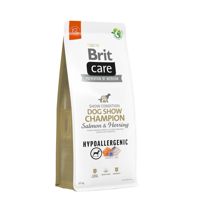 Karma sucha dla psa Brit Care Dog Hypoallergenic Dog Show Champion Łosoś i śledź 12 kg