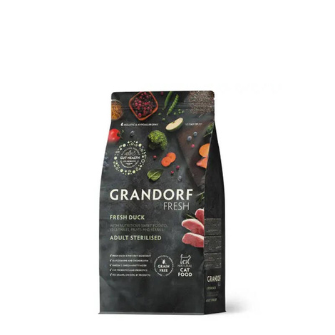 Grandorf Cat Fresh Duck Adult Sterilized Karma sucha dla kotów sterylizowanych Kaczka 400 g