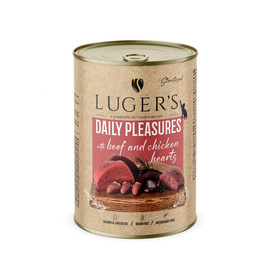 Karma mokra dla kota Luger's Daily Pleasures Sterilised z wołowiną i sercami z kurczaka 400 g