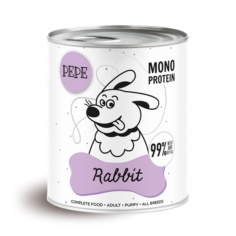 Paka Zwierzaka PEPE Rabbit Karma mokra dla psa królik 800 g