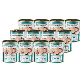 Super Rafi Mokra karma dla psa z perliczką i wątróbką wołową zestaw 12 x 400 g