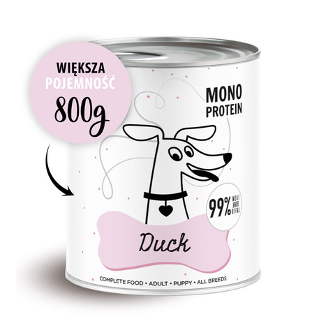 Paka Zwierzaka PEPE Duck Karma mokra dla psa kaczka 800 g