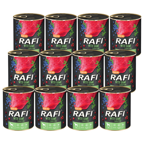 Mokra karma dla psa Rafi z dziczyzną zestaw 12 x 800 g