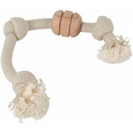 Zolux Wild Mix Zabawka szarpak dla psa sznur z węzłami z drewnianym krążkiem