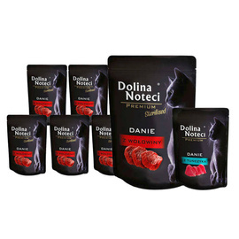 Mokra karma dla kota Dolina Noteci Premium Sterilised danie z wołowiny 10 x 85 g + danie z tuńczyka 85 g gratis