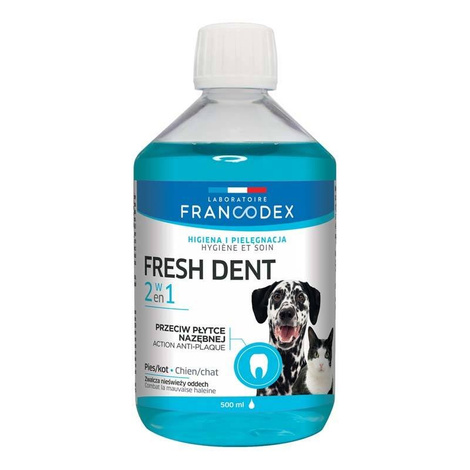 Francodex Fresh Dent Płyn do higieny jamy ustnej dla psów i kotów 500 ml