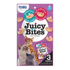 Inaba Juicy Bites Przysmak dla kota Krewetki i owoce morza 3 x 11,3 g