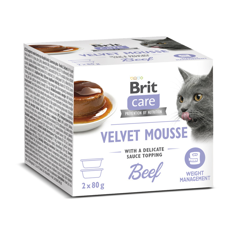 Brit Care Cat Velvet Mousse mokra karma dla kota Wołowina 2 x 80 g