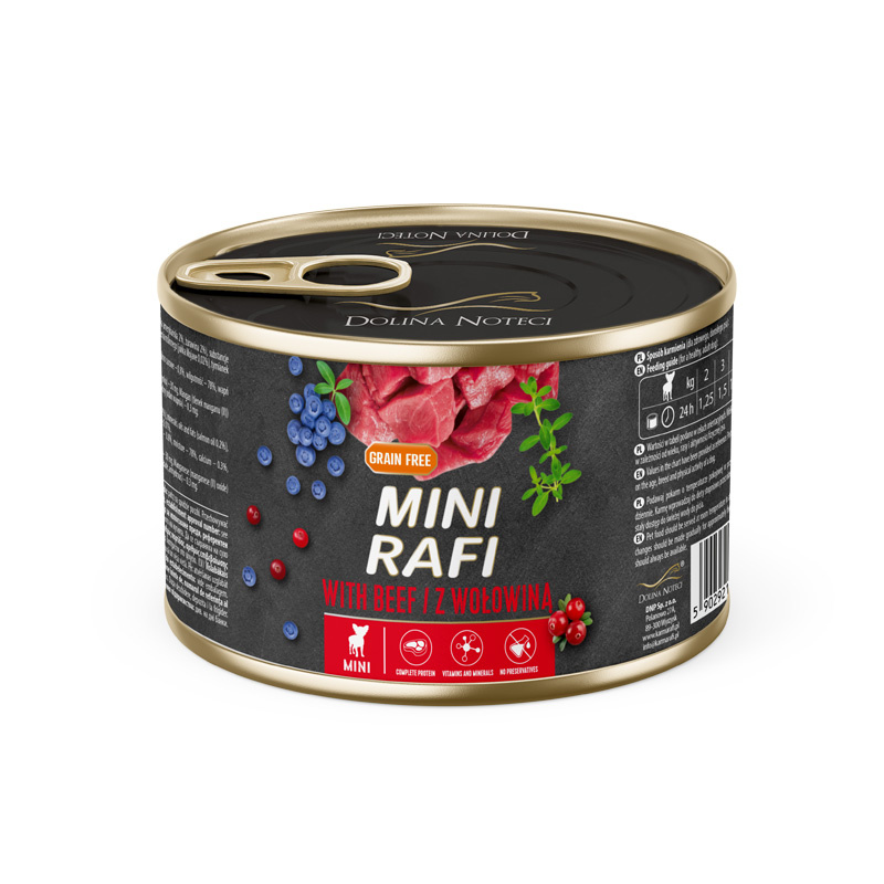 Mokra karma dla psa Mini Rafi z wołowiną 185 g