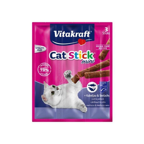 Przysmak dla kota Vitakraft Stick Mini Dorsz z Czarniakiem 3 szt.