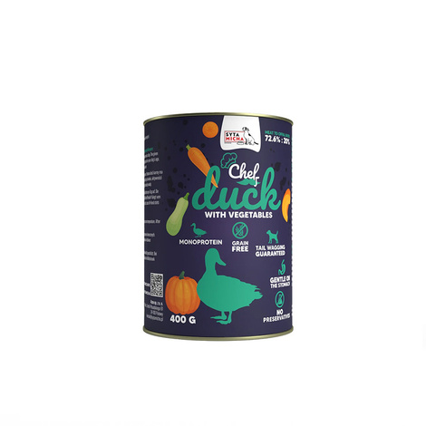 Syta Micha mokra karma dla psa kaczka z warzywami 400 g