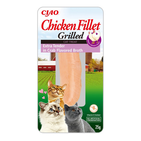 Inaba Cat Chicken Fillet Przysmak dla kota Grillowany filet z kurczaka w bulionie z krabów 25 g