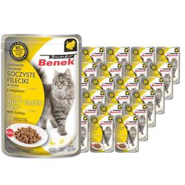 Super Benek Fileciki dla kota w sosie z indykiem karma mokra zestaw 24 x 85 g