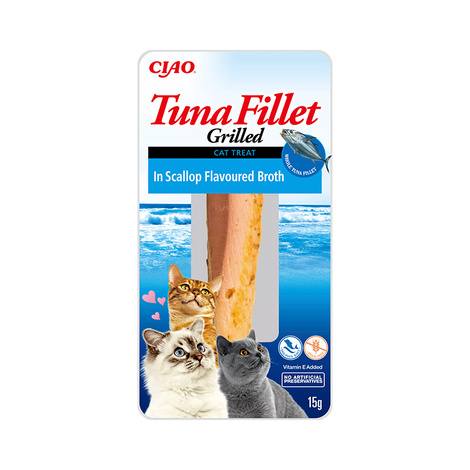 INABA Przysmak dla Kota Grillowany Filet z Tuńczyka w Bulionie z Przegrzebków 15 g