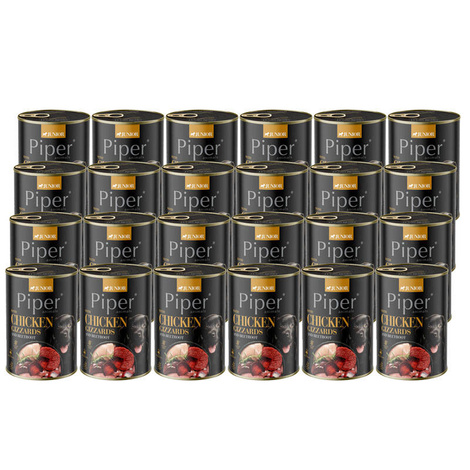Piper Animals Junior Mokra karma dla psa z żołądkami z kurczaka i burakiem zestaw 24 x 400 g