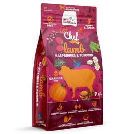 Syta Micha Chef Junior Sucha karma dla szczeniąt i juniorów Jagnięcina, malina i dynia 9 kg