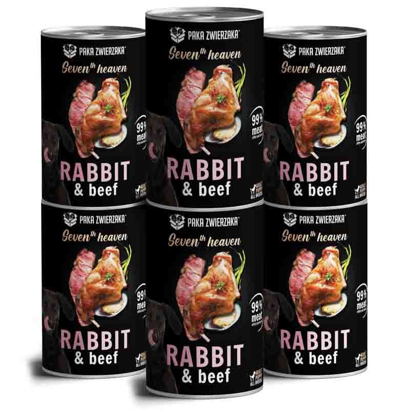 Paka Zwierzaka Karma mokra dla psa SH Rabbit & beef królik i wołowina zestaw 6 x 400 g