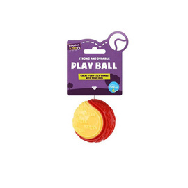 Cooper & Pals Twarda piszcząca piłka z wypustkami zabawka dla psa żółta 6,3 cm